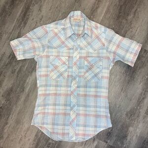 Vintage Sundance Pearl Snap Plaid Button down